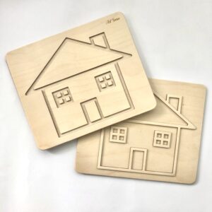 Dwustronny Domek - wysypywanka drewniana