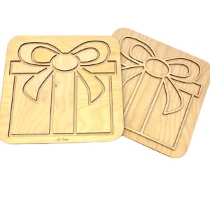 PREZENT - dwustronna wysypywanka drewniana