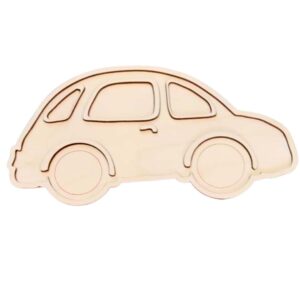 Auto, samochód - drewniana wysypywanka sensoryczna