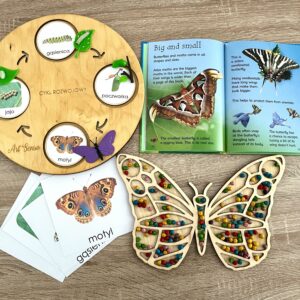 Motyl - drewniana wysypywanka sensoryczna