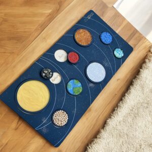 Sensoryczny Układ Słoneczny  Montessori z tacą KOSMOS Planety sensoryczne - bez żywicy