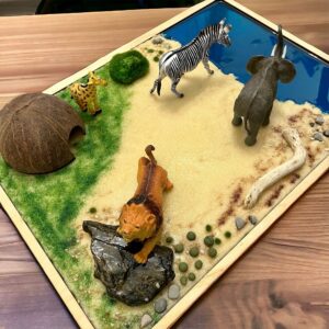 SAFARI - "Afryka Dzika" - makieta sensoryczna Montessori do odgrywania ról