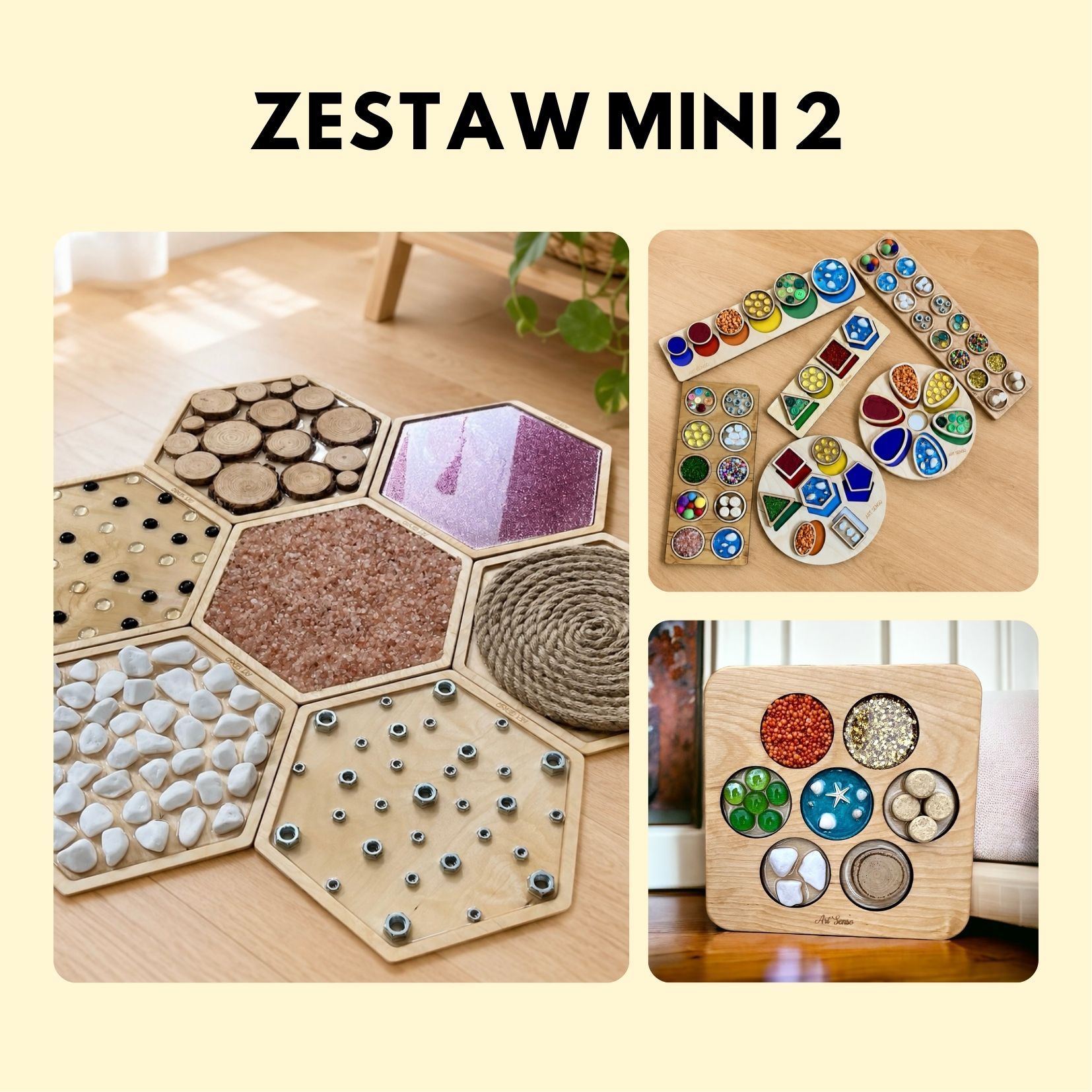 Zestaw MINI 2 – startowy zestaw pomocy sensorycznych do bawialni, przedszkola, gabinetu