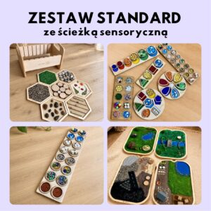 Zestaw STANDARD ze ścieżką sensoryczną – uniwersalny zestaw pomocy sensorycznych do bawialni, przedszkola