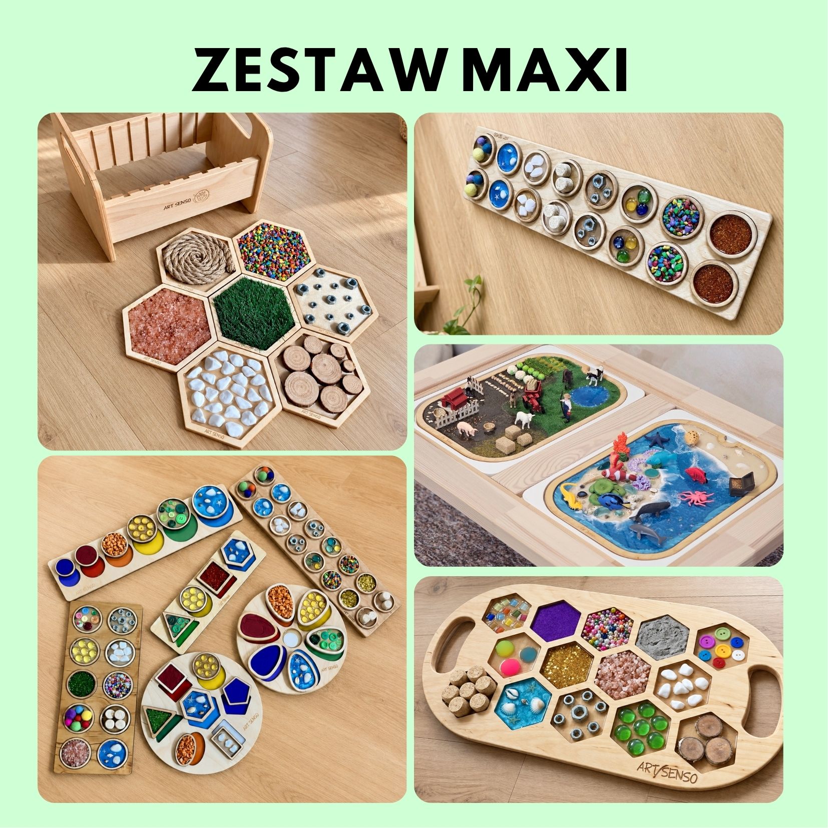 Zestaw MAXI ze ścieżką sensoryczną – rozbudowany zestaw pomocy sensorycznych