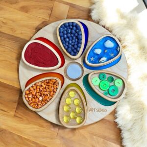 Sorter sensoryczny KWIAT - układanka Montessori, pomoc SI