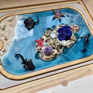 OCEAN z RAFĄ KORALOWĄ - makieta sensoryczna Montessori do odgrywania ról