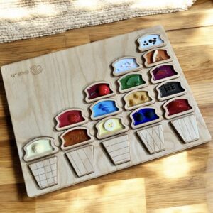 Babeczki sensoryczne - układanka sensoryczna lewopółkulowa Montessori