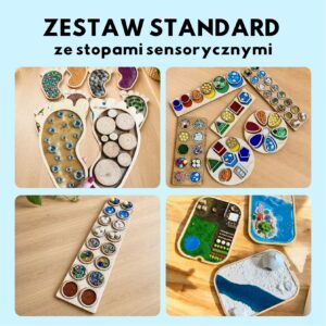 Zestaw STANDARD ze stopami sensorycznymi – uniwersalny zestaw pomocy sensorycznych do bawialni, przedszkola